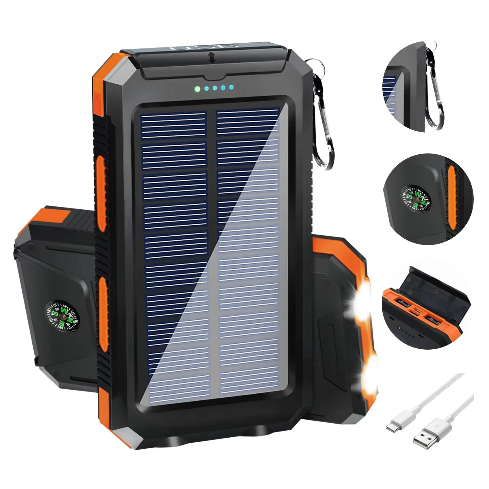 Solar Emergency Charger - 방수 기능이 있는 20000mAh 용량의 태양광